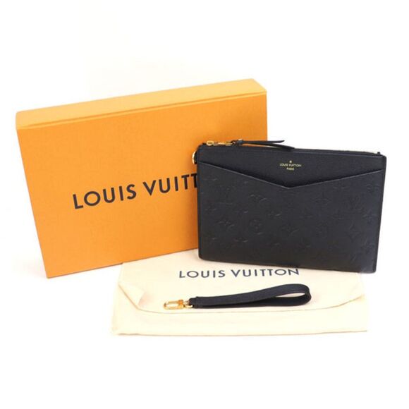 Louis Vuitton Pochette Melanie MM Monogram Implant Noir Clutch Bag - Picture 11 of 12